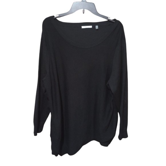 89th And Madison Womans Black Tunic Sweater Top Plus Size 1X - Picture 1 of 3